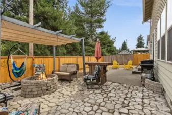 Extended Patio & Fenced Backyard