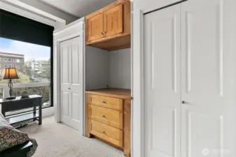 The Custom built-ins and the abundance of available closets offer plenty of space for all your storage needs.