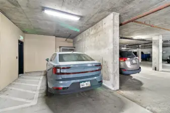 The designated parking space for Unit 711 is on floor three, and is extra wide for handicap accessibility. This is a gated and secured parking garage.