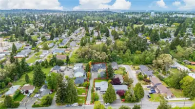 Aerial view of the property