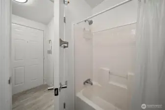 Full hallway/guest bathroom.