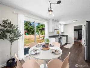 Spacious kitchen with quartz and SS