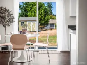 Eat in kitchen with slider to backyard