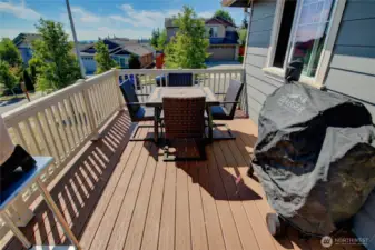Enjoy mountain views from deck