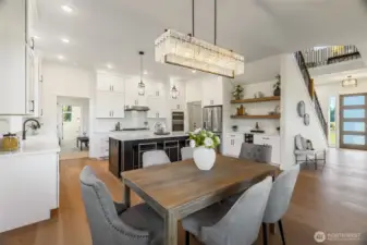 Dining Room with Access to the Covered Back Deck & Porch ...