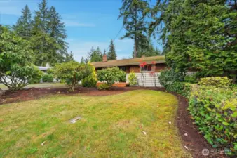 Spacious front yard on quiet street.