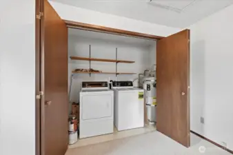 Laundry in rec room.