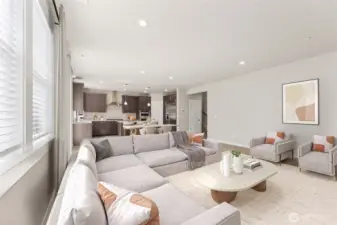 Virtually staged, shows window coverings, not included.