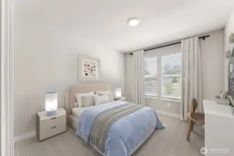 2nd of 4 upstair bedrooms, virtually staged.