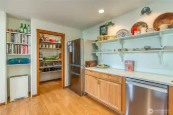 Generous walk in pantry just off the kitchen.  All new Bosch appliances installed in February 2025.  New large Ruvati sink.