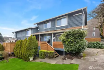 Private entrance and dedicated off-street parking pad. Monthly landscaping service through HOA.