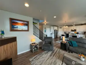 Livingroom showing open kitchen