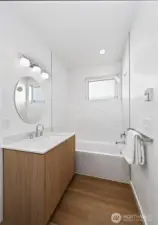 Bathroom on lower and entry level.