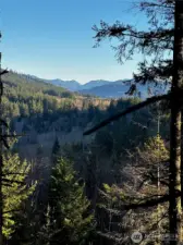 Distant mountain range views