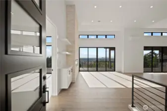 Upon entry, immediately greeted by "wall of glass" views & natural light...