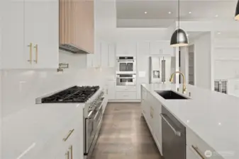 3 ovens, 48" gas range, pot filler, etc....