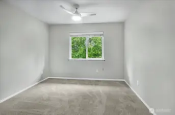 The third upstairs bedroom. It looks out the back into the trees. So relaxing.
