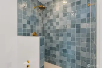 Upstairs primary suite bathroom