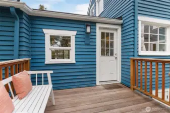 Deck off the kitchen for indoor/outdoor living