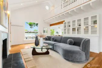 Huge picture window facing the wrap around front porch