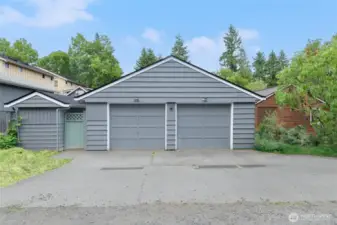 Oversized 650 sq ft garage with alley access—ideal for a future DADU, workshop, or multi-car parking.