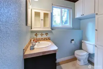 1/2 bath on lower floor and shared utility room