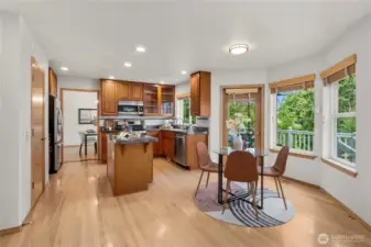 Enjoy your morning coffee in the cozy breakfast nook bathed in natural light.