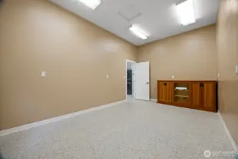 sleeping area in detached shop