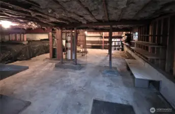 Unfinished storage basement