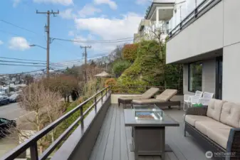 Patio stretching the length of the unit!