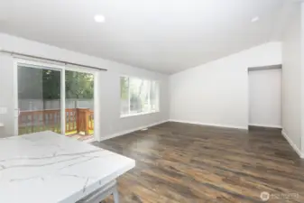 Living space B showing hallway entrance to bedrooms and den