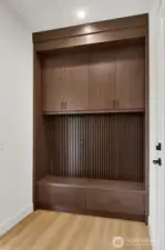 entry from garage coat check