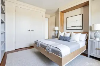 A Murphy Bed transforms this room into an elegant guest bedroom.