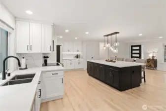 Light, bright, & wide open entertaining areas.