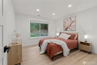 "Extra finished room" downstairs- currently in use as a 6th bedroom.