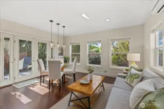 Again, three sides of windows/doors and light.  This is a very special space for dining, relaxing, chilling.