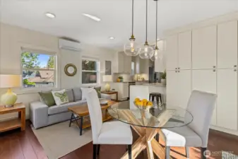 That section of cupboards is amazing built in storage, so stylish, so useful.