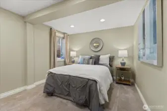 Lower level bedroom, spacious and peaceful