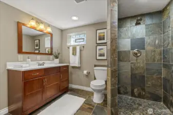 This is the lower level three quarter bath