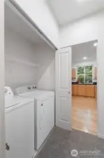 Washer & dryer off of the kitchen