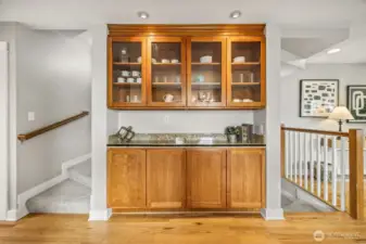 Custom built-ins offer storage and style.