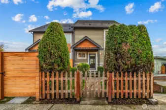 Private entry with welcoming modern design.