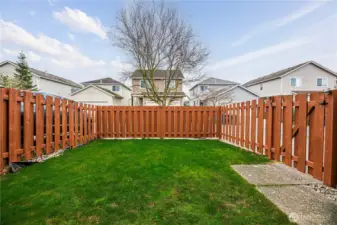 Fully fenced yard freshly painted 2025