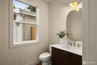 Main-level powder room