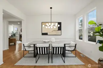 Spacious dining area ideal for gatherings and special occasions.