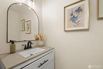 Freshly updated 1/2 bath on the main level