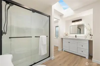 Freshly updated primary bath