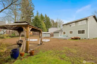 Lawn recently reseeded for fresh, lush growth.