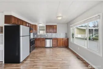 upgraded kitchen and dining area