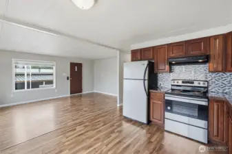 kitchen and main living area